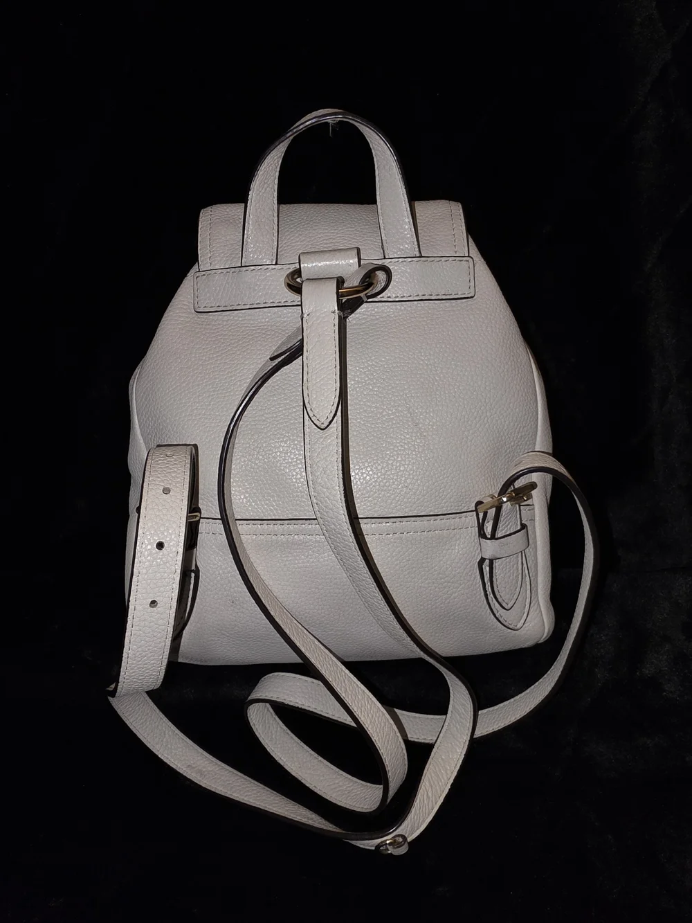 Coach Pebbled Leather Mini Backpack in Light Ivory with Gold Hardware